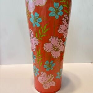 32oz “Aloha” Swig Floral Coral, Blue, Pink Tumbler Used Good Condition